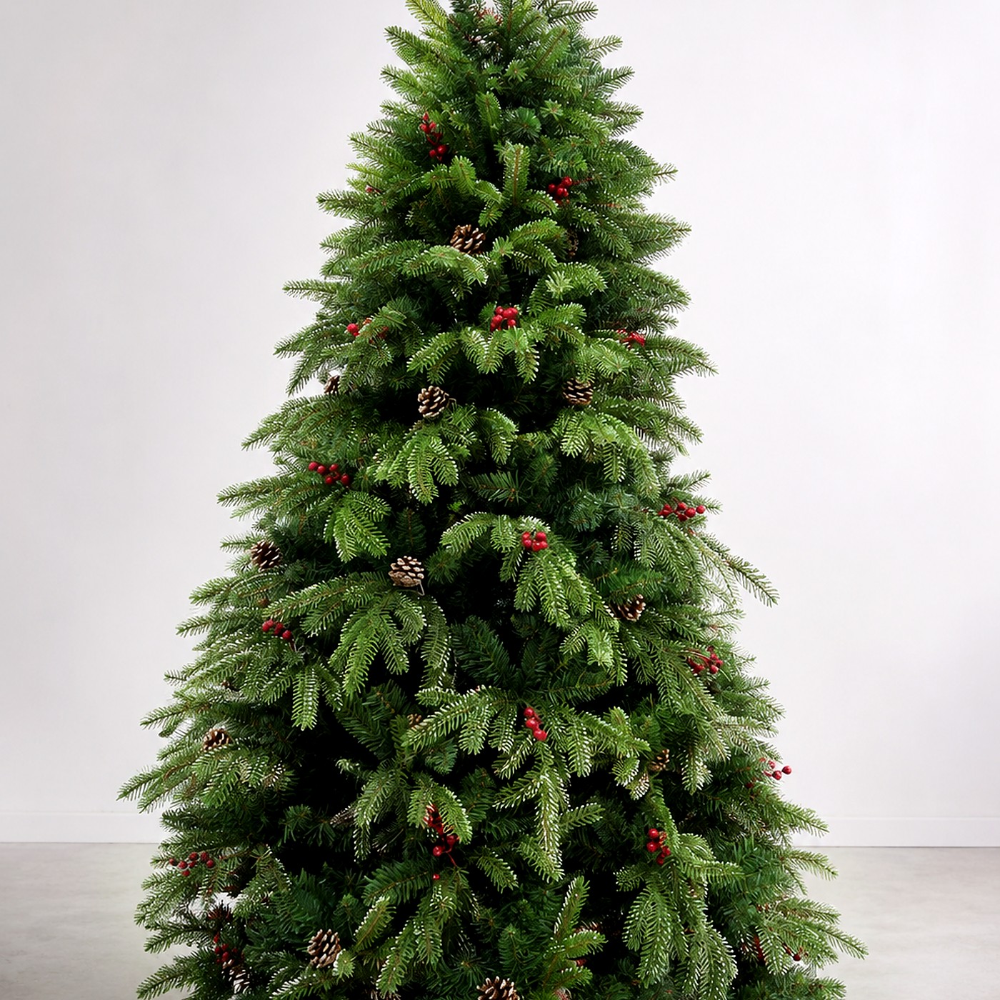 Green artificial Christmas tree